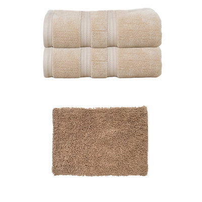 Bruno Collection 100% Soft Cotton Towel Set & 17x24" Bath Rug