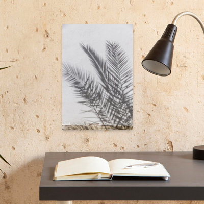 «Sunny Palm Shadows», impression d'art minimaliste sur un palmier biologique