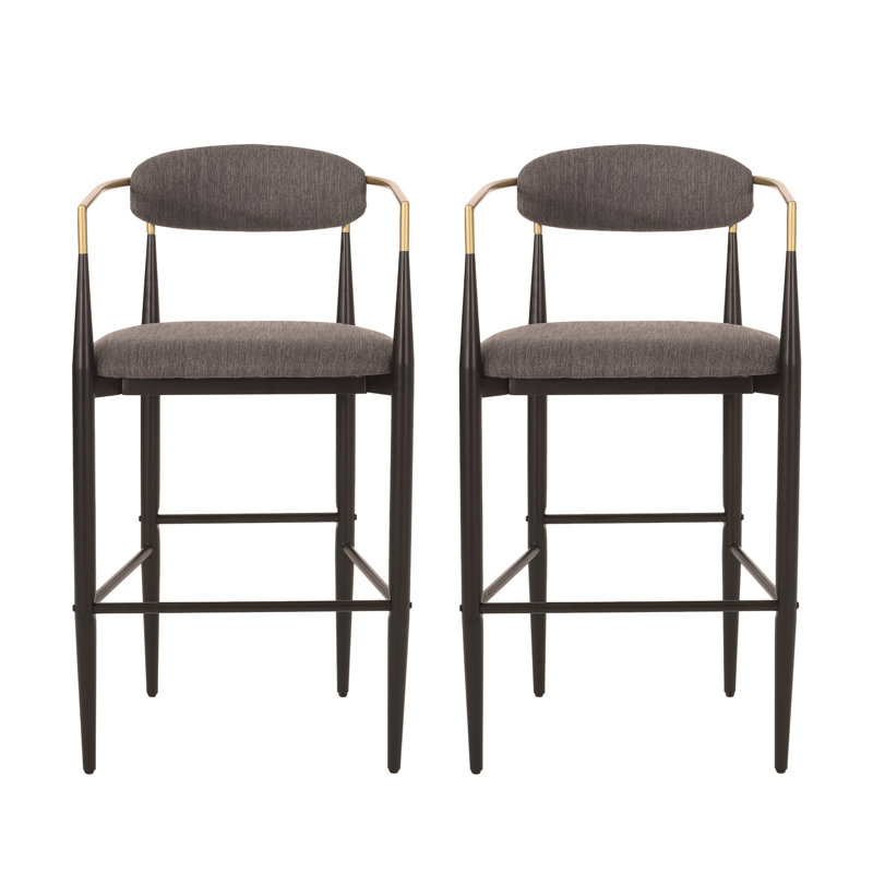 Tabouret de bar (ensemble de 2), Beige, Noir