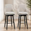 Ensemble de tabourets de bar pivotants contemporains avec dossier haut ergonomique et siège en lin