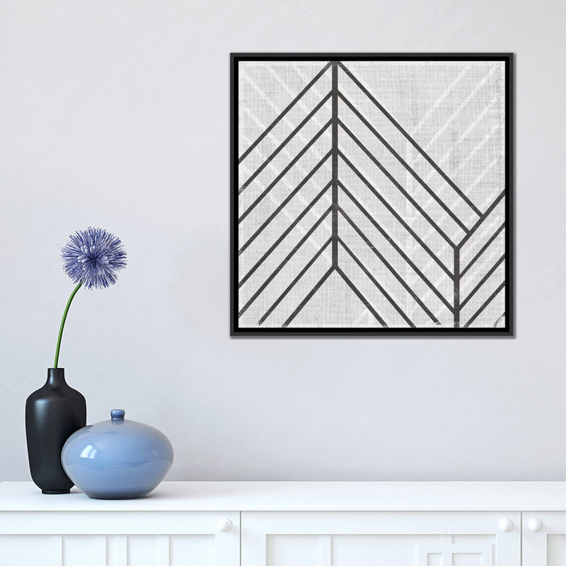 « diametric v », impression sur toile, H 18 po x l 18 po x P 1,5 po, Toile avec cadre noir, Pas de tapis