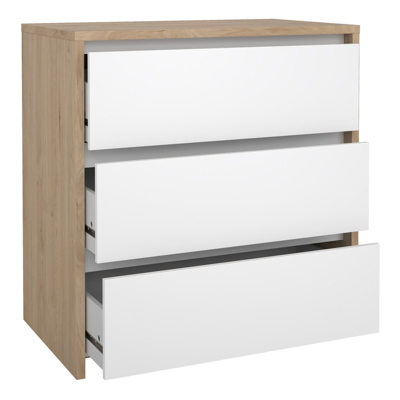 Next 80.1cm W 3 - Drawer Chest of Drawers, White/Brown