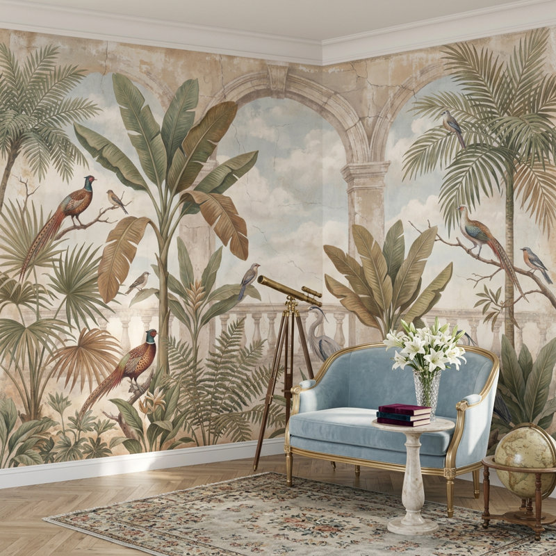 Décoration murale orageuse amovible Cloudy Sky, Texturé non collé, 140 po x 108 po