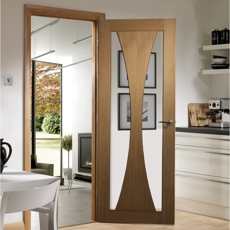 Internal Glazed Oak Verona Fire Door, 1981mm H x 838mm W x 44mm D