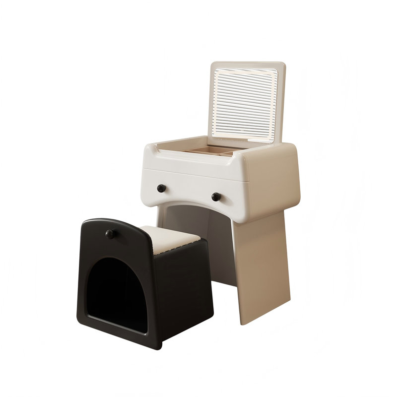 Petit meuble-lavabo de chevet crème