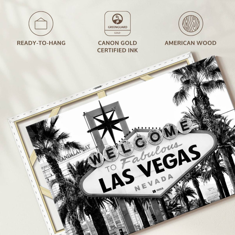 Hannes Welcome To Fabulous Las Vegas BW, 30" H x 45" W