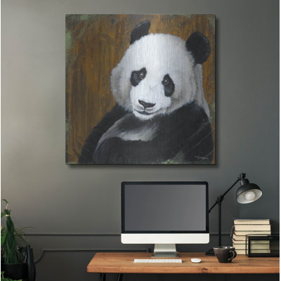 Red Barrel Studio® «Panda Smile» par Britt Hallowell, art mural en métal, 24 po x 24 po