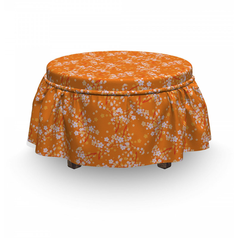 Box Cushion Ottoman Slipcover, Pattern 2