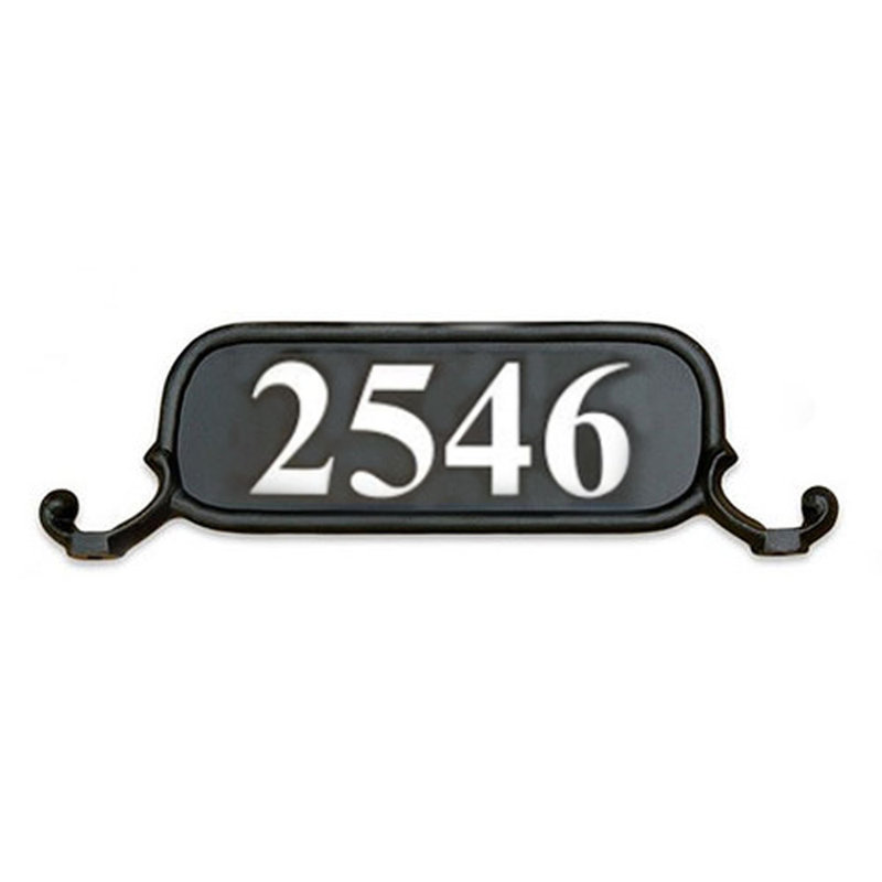 Plaque d'adresse personnalisée en aluminium Williamsburg, Argent, réfléchissant, Oui