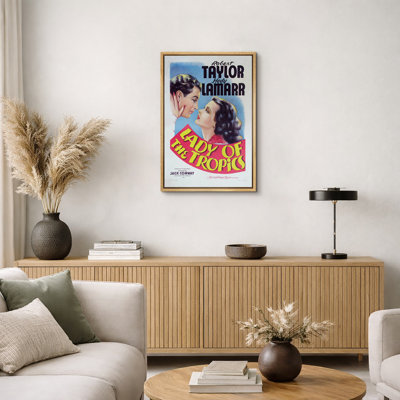 «Retro Film Noir Romance», reproduction d'art de Lady of the Tropics, impression sur toile encadrée