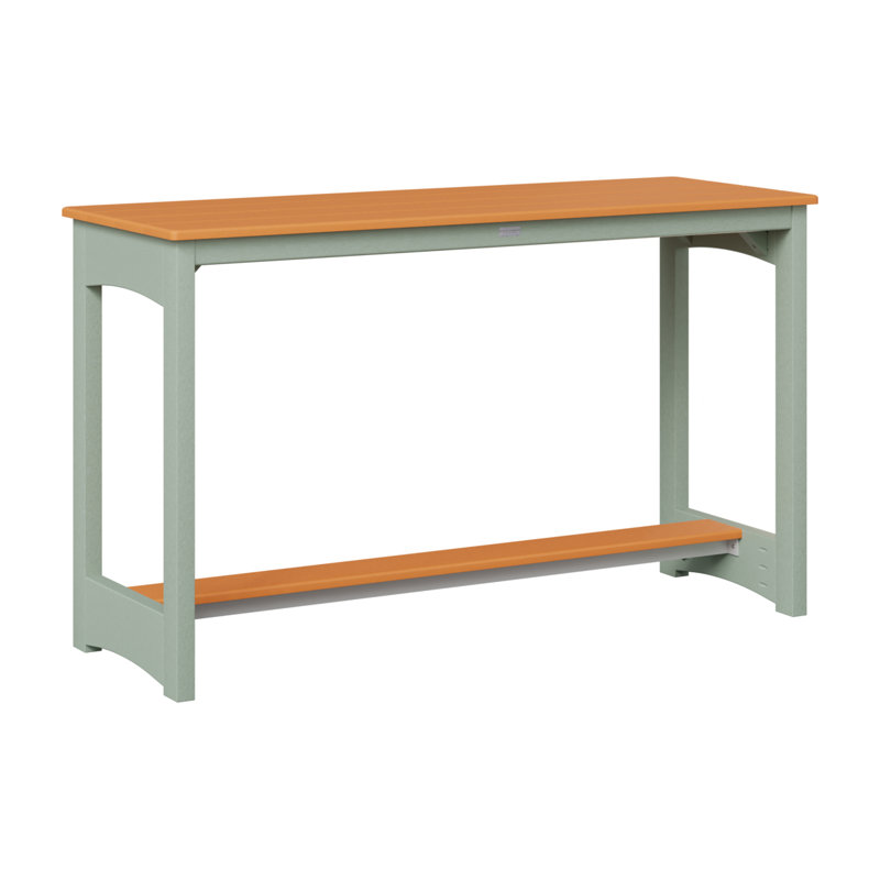 Balcony Outdoor Bar Table, Seafoam, 35.5" H x 60" W x 22" D, Mango Orange