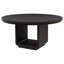 Table de salle à manger Lina, plateau rond de 60 po, base carrée ouverte, noir bruni
