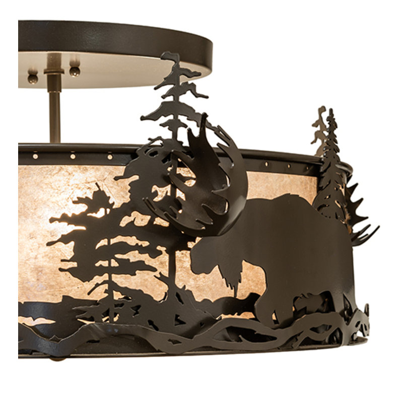 Moose at Dusk 4 - Light Semi Flush Mount