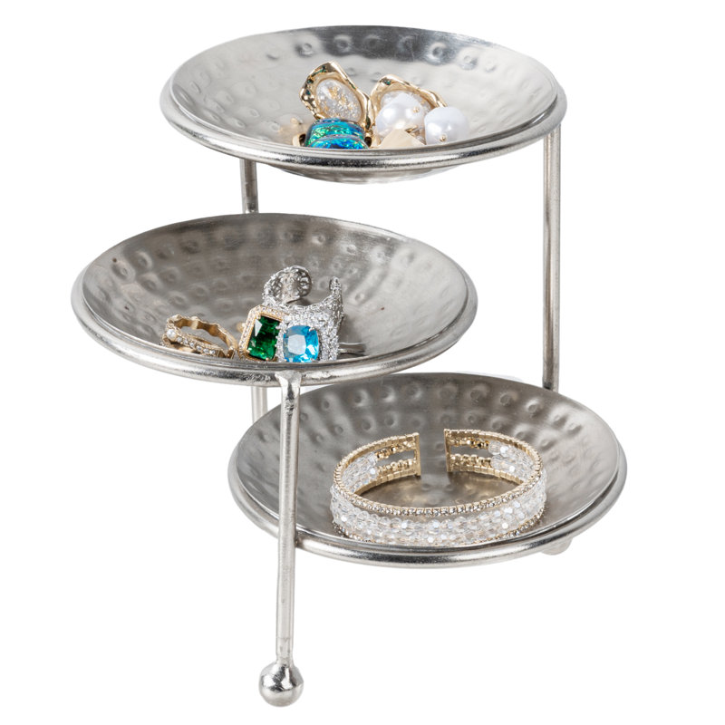 Tabletop Silver 3 Tier Ring Jewellery Stand