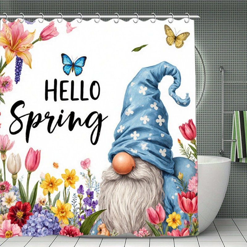 Rideaux de douche Hello Spring, Bleu floral 5