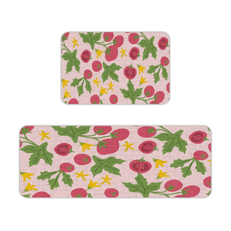 Tapis de cuisine à motif de vigne tomate 2 pièces rose, cuisine familiale, espace de vie dans la cabane