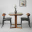 Table de salle à manger ovale en bois massif de couleur noyer-519259448