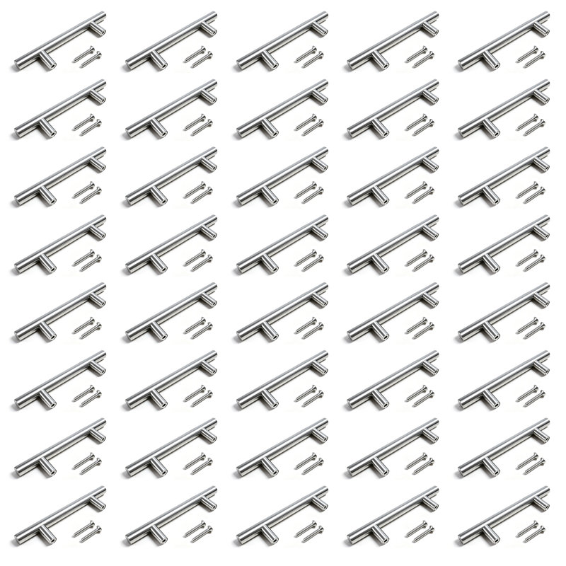 Modèle moderne de poignées d'armoire, de barres, de tiroirs et de poignées modernes en acier inoxydable , Nickel satiné, 40