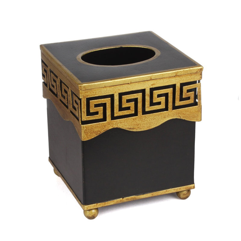 Ursae Gold Tissue Box Cover, Black