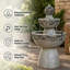Weather Resistant Pedestal Fountain with Lights-387597227