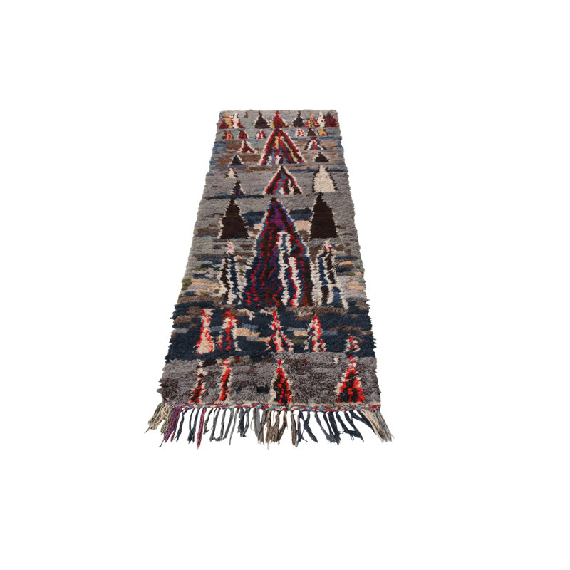 Moroccan One-of-a-Kind Hand Knotted Area Rug, Rectangle 5'6" x 9'4"