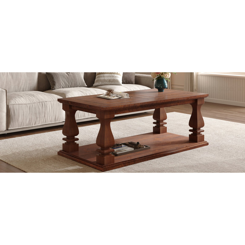 Table basse Farmhouse, Brun antique / brun noyer