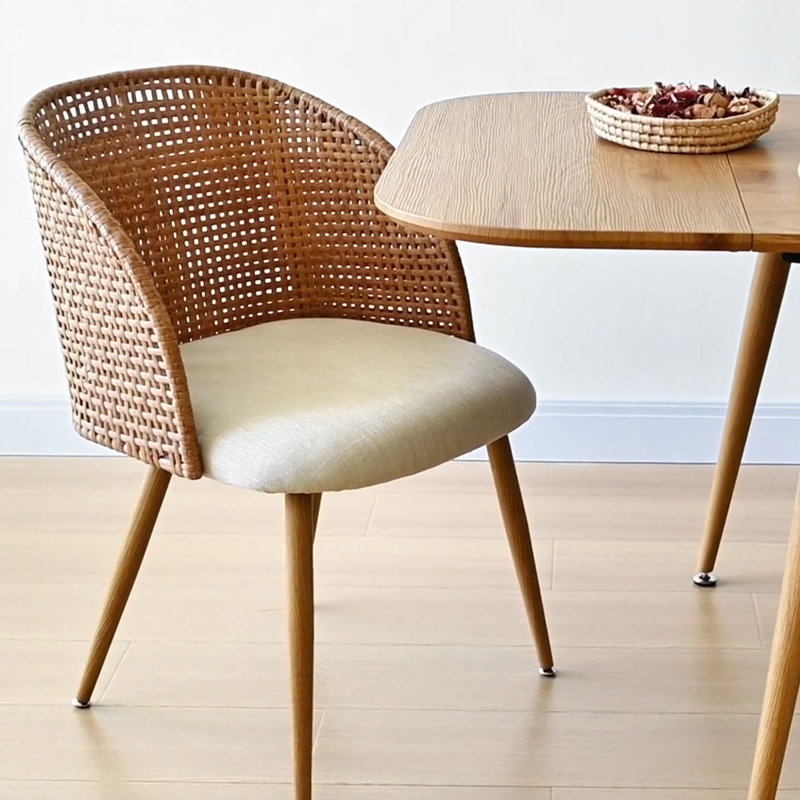 Ensemble de table de salle à manger 6 personnes Atkins avec table extensible et 6 chaises rembourrées en tissu