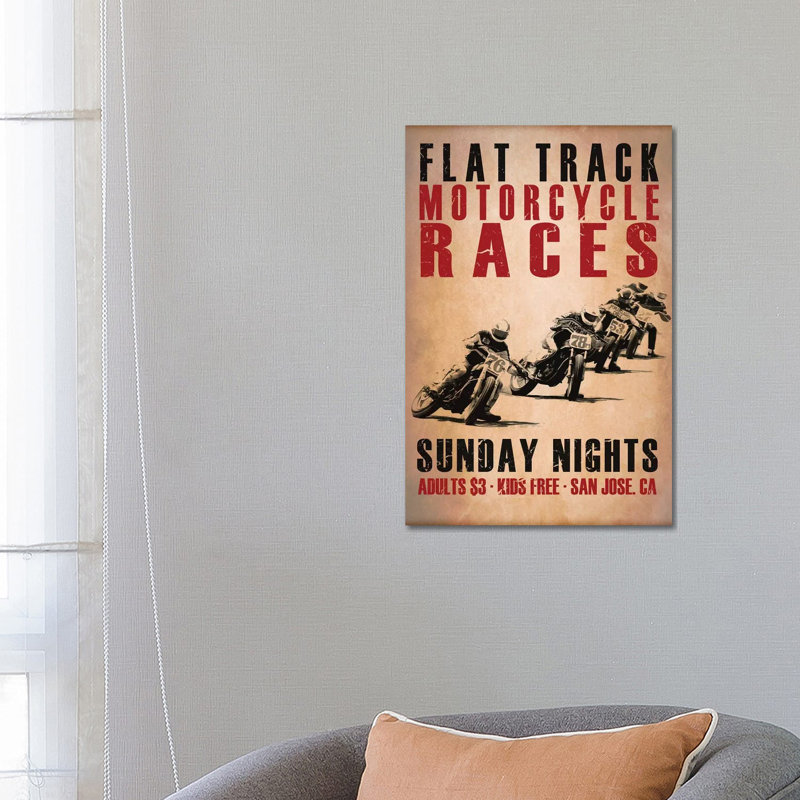 Flat Track Racers by Mark Rogan - Wrapped Canvas Gallery-Wrapped Canvas Giclée, 66.04 cm H x 45.72 cm W x 1.91 cm D