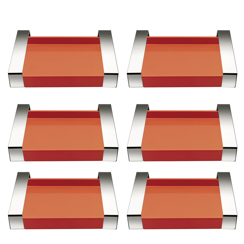Plateau / plateau de service carré Quattro 12,6 po - 6 pièces, Orange