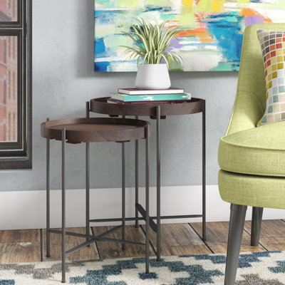 Addisyn Solid Wood Tray Top Nesting Tables