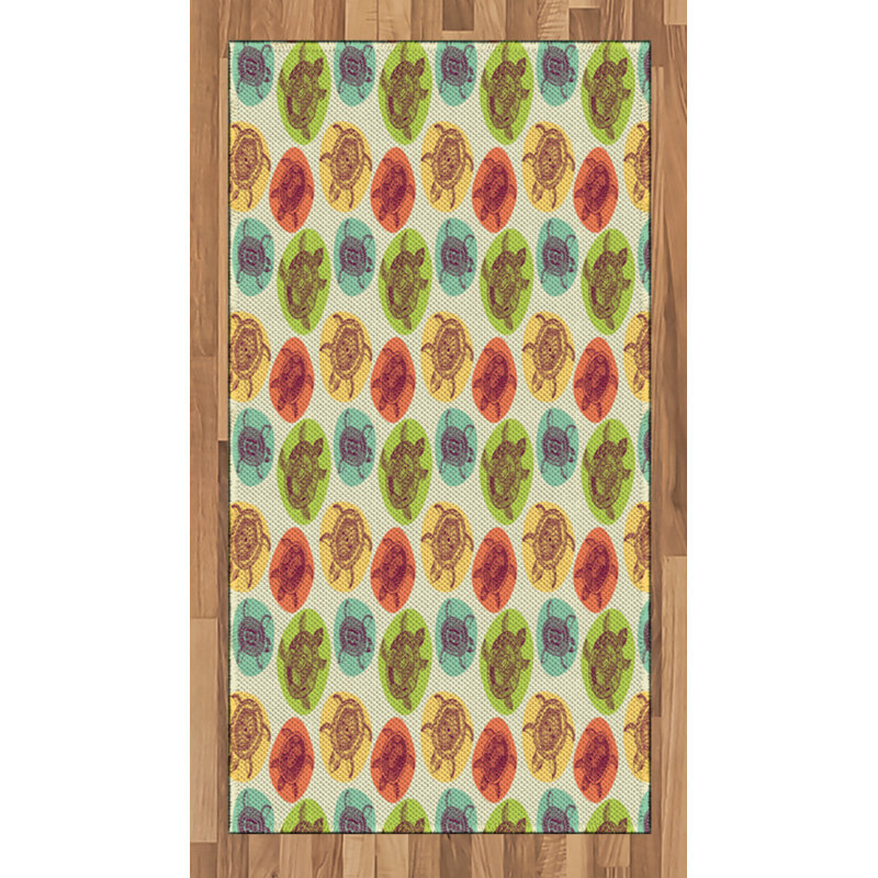 Turtle High Density Long Fiber Poly Threads Decorative Area Rug Carpet, Rectangle 2'7" x 5'