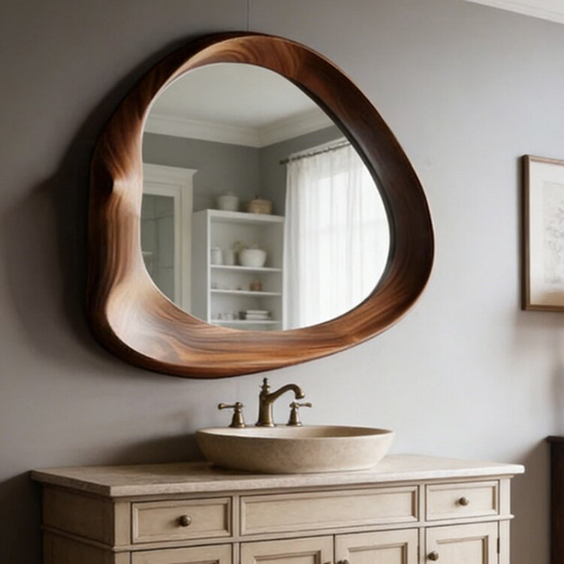 Miroir mural en bois aggloméré Free Form, 31.50"H×23.62"L×1.97"W