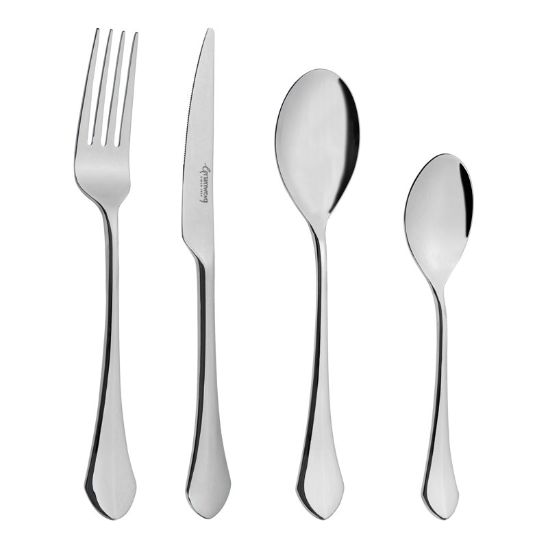Grunwerg Derwent 24 Piece Cutlery Set for 6 People, 18/10 Stainless Steel, 3.5mm Gauge