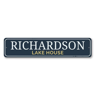 Lake House Last Name Aluminum Sign