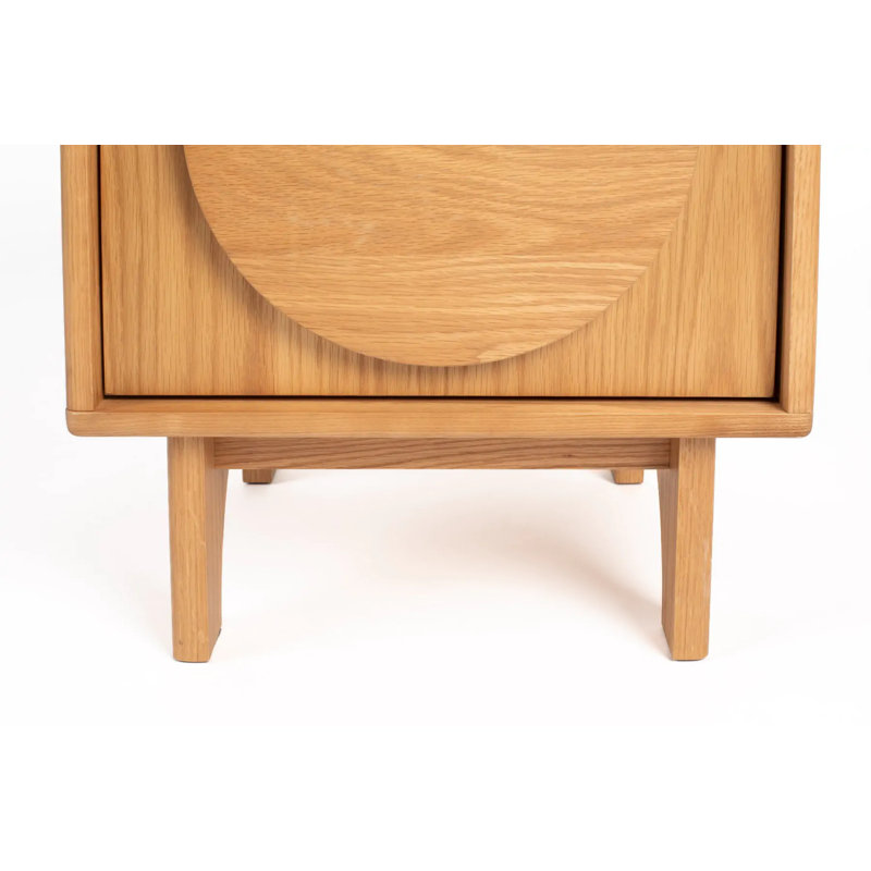 Groove 2 - Drawer Solid Wood Nightstand, Natural