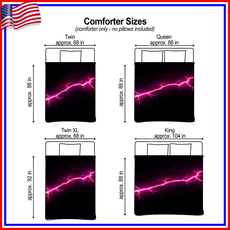 Pink Lightning Bolt Comforter, Twin