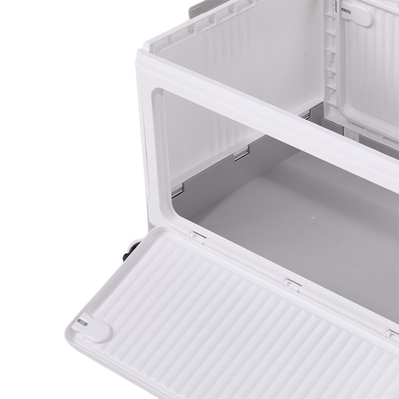 Plastic Storage Box with Wheels & Lid, Gray, 33.5" H x 54" W x 36" D