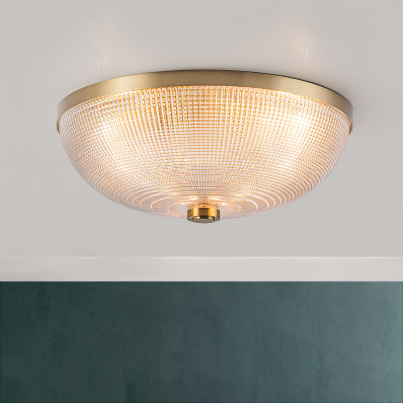 Plafonnier encastré en verre 3 lumières