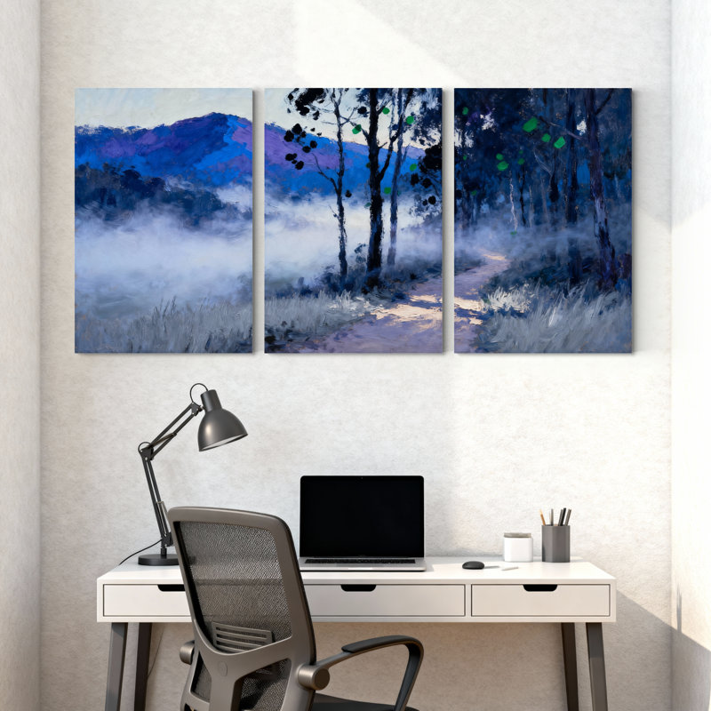 Forêt d'hiver, ensemble de 3 impressions sur toile, H 18 po x l 36 po