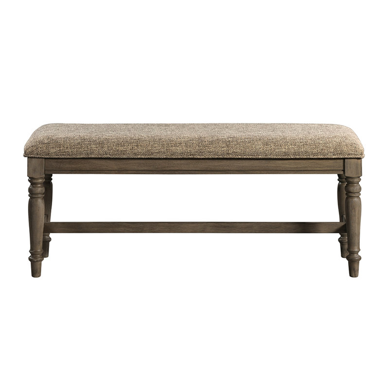 Androw Park 46" Wide Backless Bench with Cushion, Roasted Oak