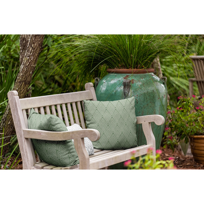 Housse et insert de coussin carré d'extérieur Mangham, H 16 po x l 16 po, Vert géométrique discret