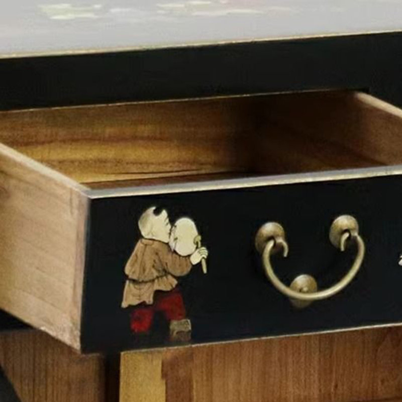 Nouvelle armoire à chaussures peinte à la main de style chinois