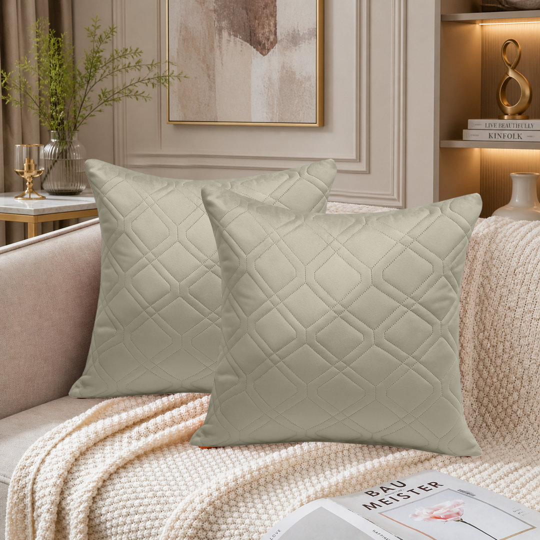 Diamond Pattern Velvet Cushion Covers Set of 2 â Soft Textured Scatter Pillow Covers for Sofa, Bed & Living Room
