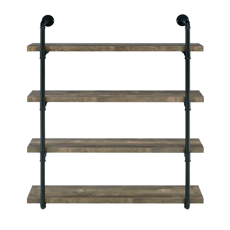 Olivia 4 Piece Bracket Shelf, Rustic Oak, 46" H x 39.25" W x 11.5" D
