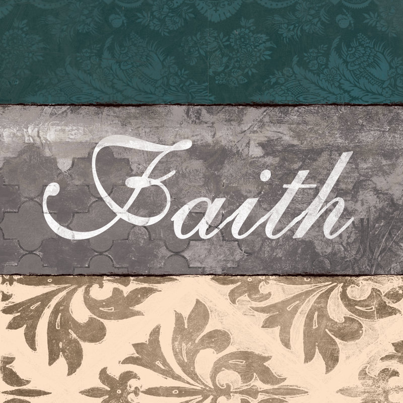 Faith Teal - Wrapped Canvas Print, 30cm H x 30cm W x 3.8cm D