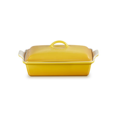 Le Creuset Stoneware Heritage Rectangular Covered Casserole, 4 Qt. - Nectar