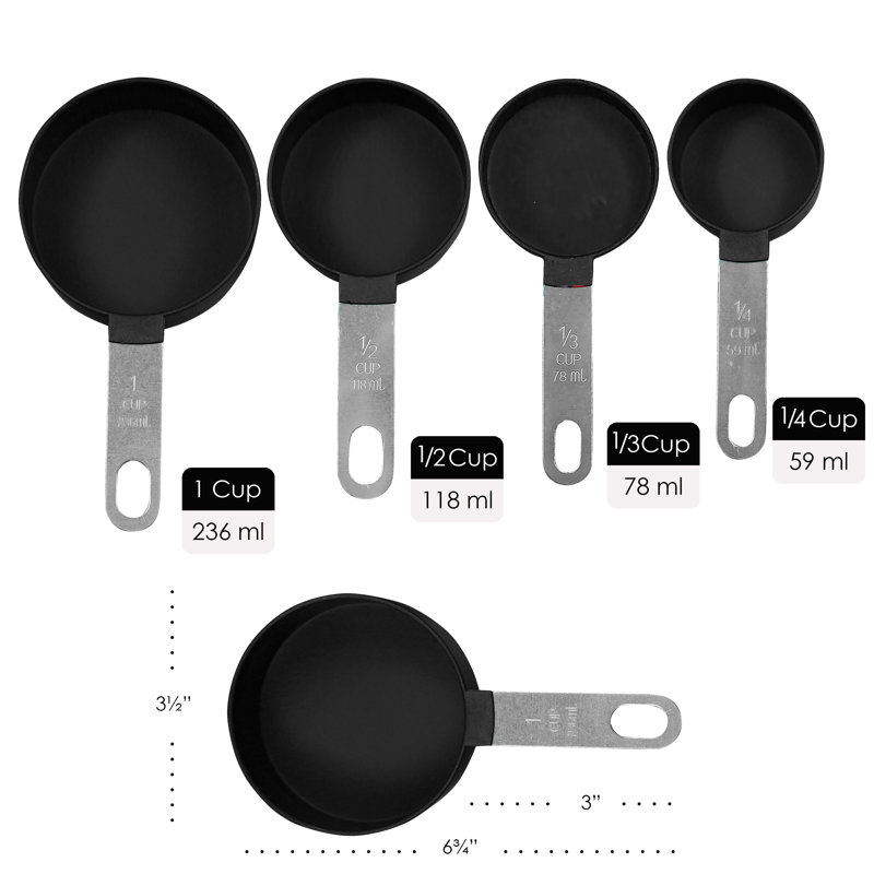 Ensemble de 4 tasses à mesurer, Noir