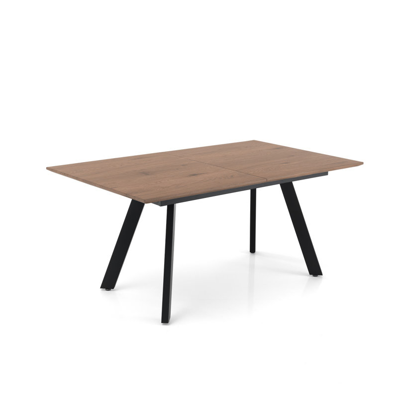 Amalbena Extendable Oak Metal Base Dining Table