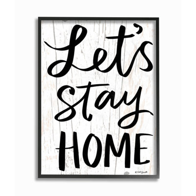 «Lets Stay Home Panoramic», reproduction d'art textuel sur toile