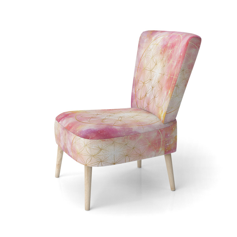 Chaise d'appoint Boho Mandala - Mandala rose - Chaise d'appoint Boho Glam Bloom II, Side Chair Armless